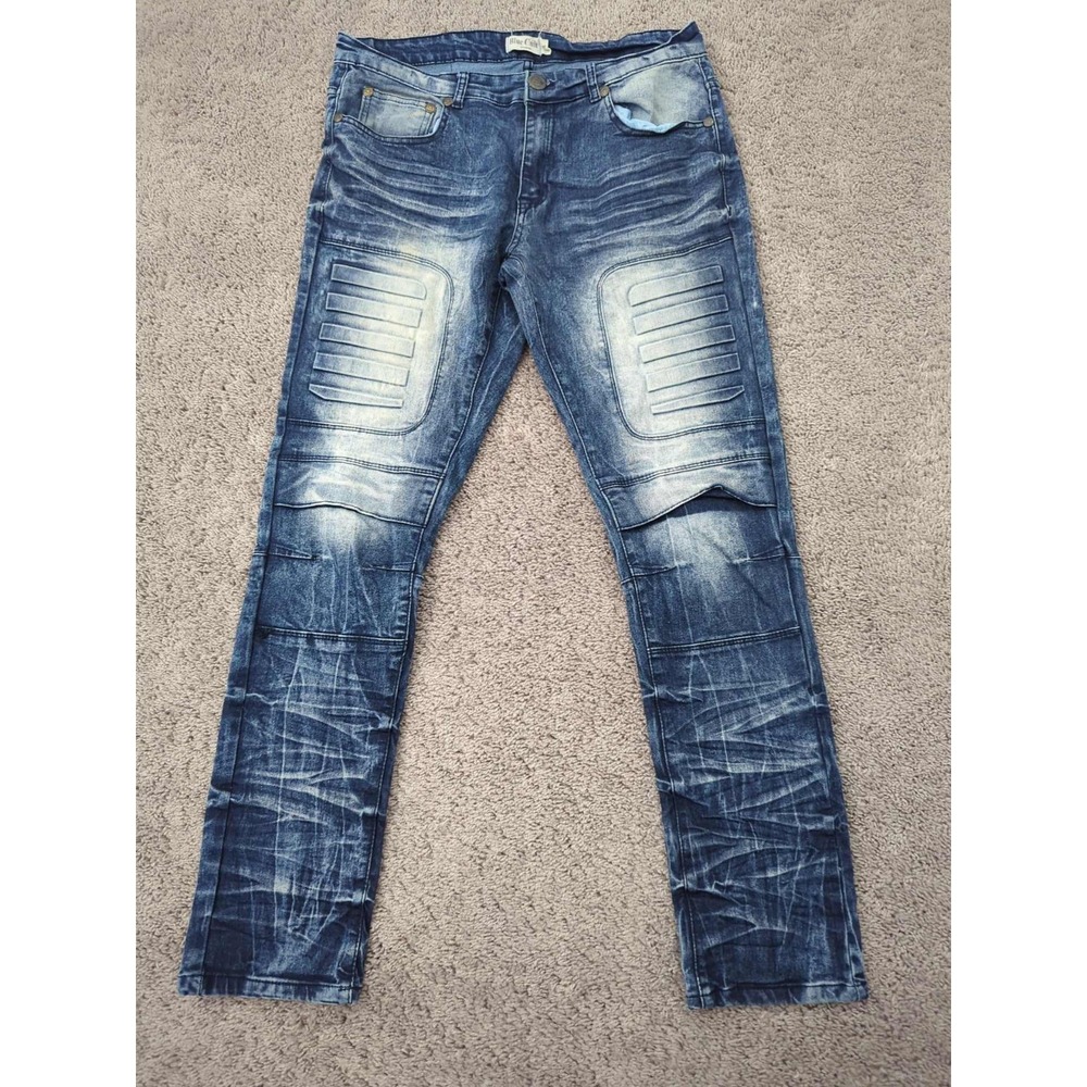 Blue Cult Denim Jeans Mens‎ 34 Blue Denim Distressed Moto Biker Streetwear
